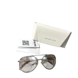 Michael Kors Crystal-Embellished Silver Sunglasses